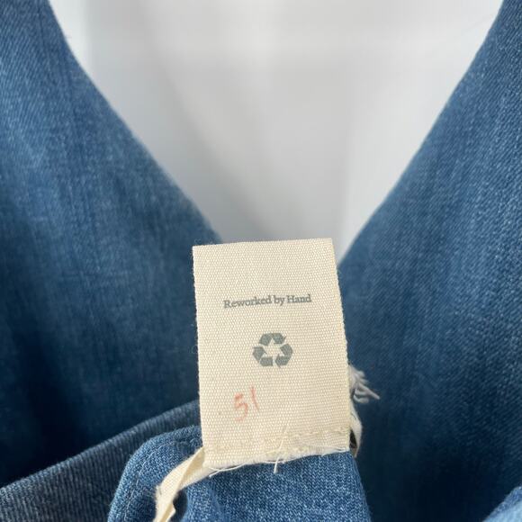 FREE PEOPLE x TRICIA FIX Split Denim Vest Size Extra Small Patchwork Halter NWT - Picture 9 of 15